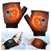 2 Pack Heated Fingerless Gloves Rechargeable Electric Hand Warmer for Women Men