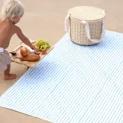 [Sunnylife] Beach and Picnic Blanket Le Weekend Mid Blue-Cream