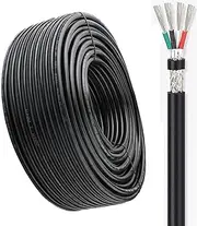 18 Gauge Shield Wire 15ft, 30ft, 60ft, 100ft, 200ft Stranded Tinned Copper Wire Flexible 26 AWG Wire for LED Strips Lamps Lighting Automotive(30ft,4C-26AWG)