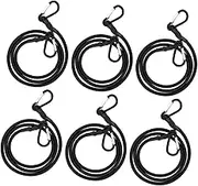 SHINEOFI 6Pcs Heavy Duty Bungee Cord with Carabiner Hooks Strong Elastic Straps for Luggage Rack Camping Cargo and Outdoor Use Durable Latex Material