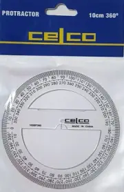 Celco 360 Degree Full Circle Clear Protractor 10cm 100BP360