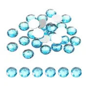 Flat Back Round Acrylic Rhinestones,16mm Cyan blue Crystal Rhinestones 50Pcs
