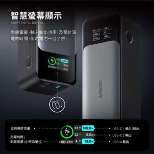 Anker 737 Power Bank 24000mAh行動電源 140W雙向快充 A1289