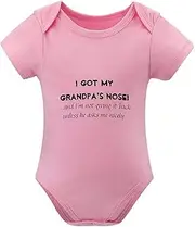 [WOOYONGING] I Got My Grandpa's Nose Infant Onesie Girl Short Sleeve Take Home Outfit White Baby Bring Home Outfit Boy