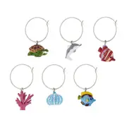 Australiana Great Barrier Reef GBR Wine Charm Set of 6