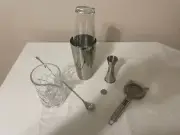 NEW Bartender Starter Kit Cocktail Shaker, Mixology, Hawthorne Strainer, Jigger