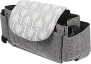 HONITANO 1pc Stroller Organizer Bag with Insulated Compartment Liner Multi Carrying Options for Accessories Fits Strollers Convenient Phone Pocket