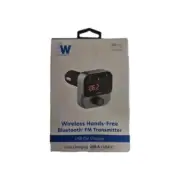 Just Wireless Bluetooth FM Transmitter with USB-C and USB-A Charging Port- Black