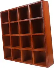 16Grids Wooden Home Organizer Wall Mounted Display Shelf Rustic Cubby Storage Rack for Collectibles Photos and Awards Vintage Style Wooden Shelf for Home Decor