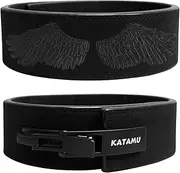 Katamu Wings Premium Weightlifting Belt - Lever Weightlifting Belt - Men and Womens Power Lifting Belt - Leather