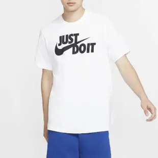 【NIKE 耐吉】T恤 NSW JDI T-Shirt 男款 大LOGO 圓領 棉質 基本款 勾勾 白 黑(AR5007-100)