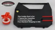 3 Pack Brother AX120Typewriter Ribbon Cartridge + Correction Tape Value Pack