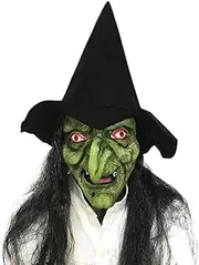 Old Woman Witch Mask Halloween Costume Creepy Scary Party Cosplay Decoration Accessory