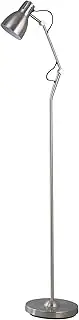 Nord Metal Floor Lamp - Vintage Style with E27 Lamp Holder, Adjustable Shade and Height Adjustable in Satin Chrome Finish