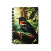 Spiral Notebook Ruled Line Red Winged Blackbird in Natural Environment Design 7