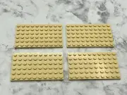 LEGO Parts Lot x (4) Ct ~ Tan Plate 6 x 10 ~ No 3033