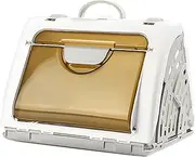 LOOBMBNS Small Cat Carrier Hard Up to 25 lbs, Plastic Travel Carrier for Cats 17" Lx14 Wx15 H, Pet Carrier for Mini Dogs Chihuahua, Small Animal Carrier, Rabbit Carrier, Guinea Pig Carrier, White
