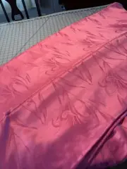 100% Italian Silk Designer Jacquard 54”Fabric 3 Yds 8” Pink