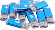 Mellisso 10 x USB Memory 2.0 Memory Stick Flash Drive 128MB Gift Blue