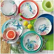 Melamine Sea Life 12-Piece Sealife Dinnerware Set