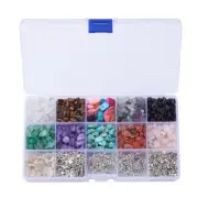 NATURAL GEMSTONE CHIP BEADS JEWELRY MAKING CRAFT KIT BRACELET EARRINGS DIY 01-62