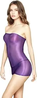 [KKmeter] Women's Tube Dress Sheer One-Piece Bodysuit Seamless Micro Mini Dress Strapless Stretchy Party Dresses