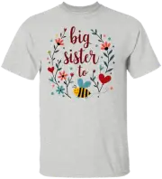 Big Sister to Bee Design - Heart & Bumblebee Details, Cute Announcement Youth T-