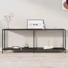 vidaXL Console Table Black 200x35x75.5 cm Tempered Glass 2BB