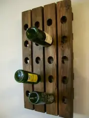 Rustic Wine Rack Riddling Wine Rack Wood Handmade Wall Hanging