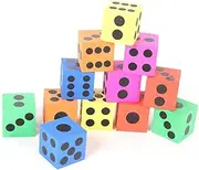Vaguelly 8pcs Dice for Educational Playing Dice for Games Indoor Outdoor Use Safe Math Learning for Family Fun Teaching Activities Random Color