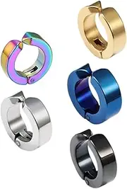 [Holibanna] Jewellery for Men 5pcs Flat Back Earrings Stylish Hoops Creative Ear Drop Easy to Match Fashion Accessory