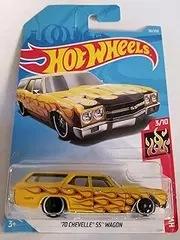 [Hot Wheels] 70 Chevelle SS Wagon (Yellow) - 3 Pack with Marvel's Vulture Wing Set Accessory