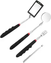 4-pc Inspection Mirror Set Telescoping Magnet Stick Swivel Tool for Car Repair Home Use