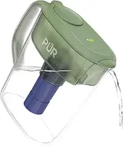 Plus 11-Cup Water Filter Pitcher with 1 Genuine PUR Plus Filter, 11-Cup Capacity, 3-in-1 Powerful, Faster Filtration, Dishwasher Safe, Filter Change Light, Sage (PPT110MA)