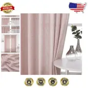 Light Filtering Pink Pinch Pleat Curtains - 108'' Long, 2 Panels for Girls Room