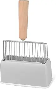INOOMP 1 Set Pet Litter Scoop Metal Wire Deep Scooper with Handle Convenient Holder for Efficient Cleanup Durable Portable Cat Litter Tool for Busy Owners
