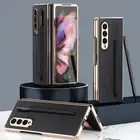 Leather Phone Case W/Pen Slot Folding Screen Protective Cover for Galaxy Z Fold3