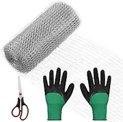 Keadic 3Pcs Steel Wool Pads with Gloves and Wire Cutter, Stainless Steel Gap Blocker Hardware Cloth Coarse Mesh Hole Fill for Holes/Wall Cracks/Pipeline/Siding/Vents in Garden House (5" x 30 Ft)