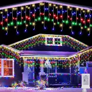 Christmas Icicle Lights, 32Ft 8 Modes Waterproof Christmas Icicle String Lights