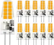 LUTW G4 LED Bulbs Warm White 3000K, AC/DC 12V G4 Bulb LED Equivalent 20W Halogen, 2W 200LM 2 Pin Light Bulbs, Non Dimmable No Flickering LED Lights for Home Lighting, Chandelier, Cabinet, 10 Pack