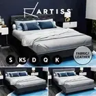 Artiss Bed Frame Queen Double Single Size Mattress Base Fabric Wooden Vanke