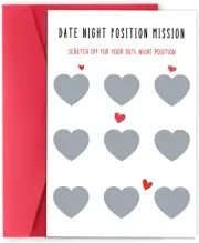 Naughty Scratch off Valentine'S Day Card with Envelop, Date Night Scratch off An
