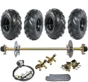 740mm 22mm Rear Axle Kit 6" Wheels Brake Assembly for ATV Go Kart Quad Trike
