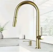 VIGO Greenwich Pull-Down Spray Kitchen Faucet Matte Gold New Slight Box Damage