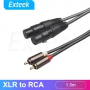 Dual XLR Female to Dual RCA Male Audio Signal Patch Cable 2XLR to 2RCA 1.5m