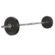 18Kg Barbell Weight Set Plates Bench Press Fitness Exercise Home Gym 168Cm rubbe
