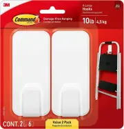Command 10 Lb XL Heavyweight Wall Hook, Damage Free Hanging Wall Hook with Adhes
