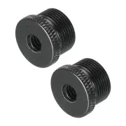 Mic Stand Adapter 1/4 Female x5/8 Male Thread Aluminum Alloy Adapter Black 2Pcs