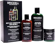 Brickell Men's Daily Advanced Face Care Routine II, Activated Charcoal Facial Cleanser, Face Scrub, Face Moisturizer Lotion, Natural and Organic, Scented