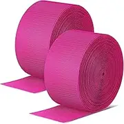 Shappy 2 Rolls 84 ft Gymnastics Mat Hook Fastener 4" Wide Hook and Loop Nylon Tape Strips for Carpet Bonded Foam Seams for Cheer Gym Floors(Pink)